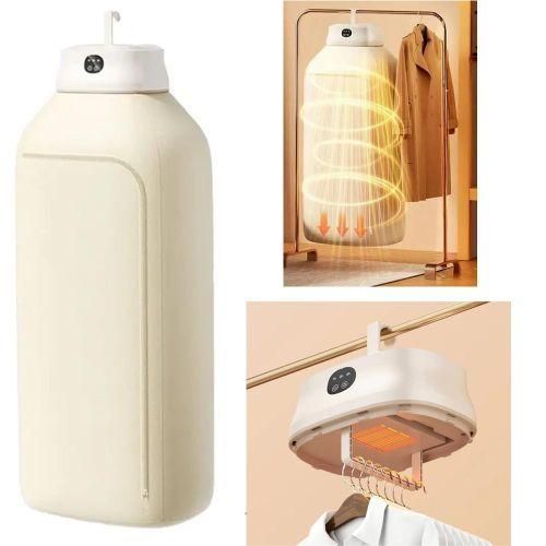 AeroDry — séchoir électrique pliable au design minimaliste, installé dans un intérieur lumineux